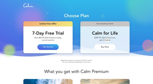 Calm 新規顧客 Calm 新規顧客