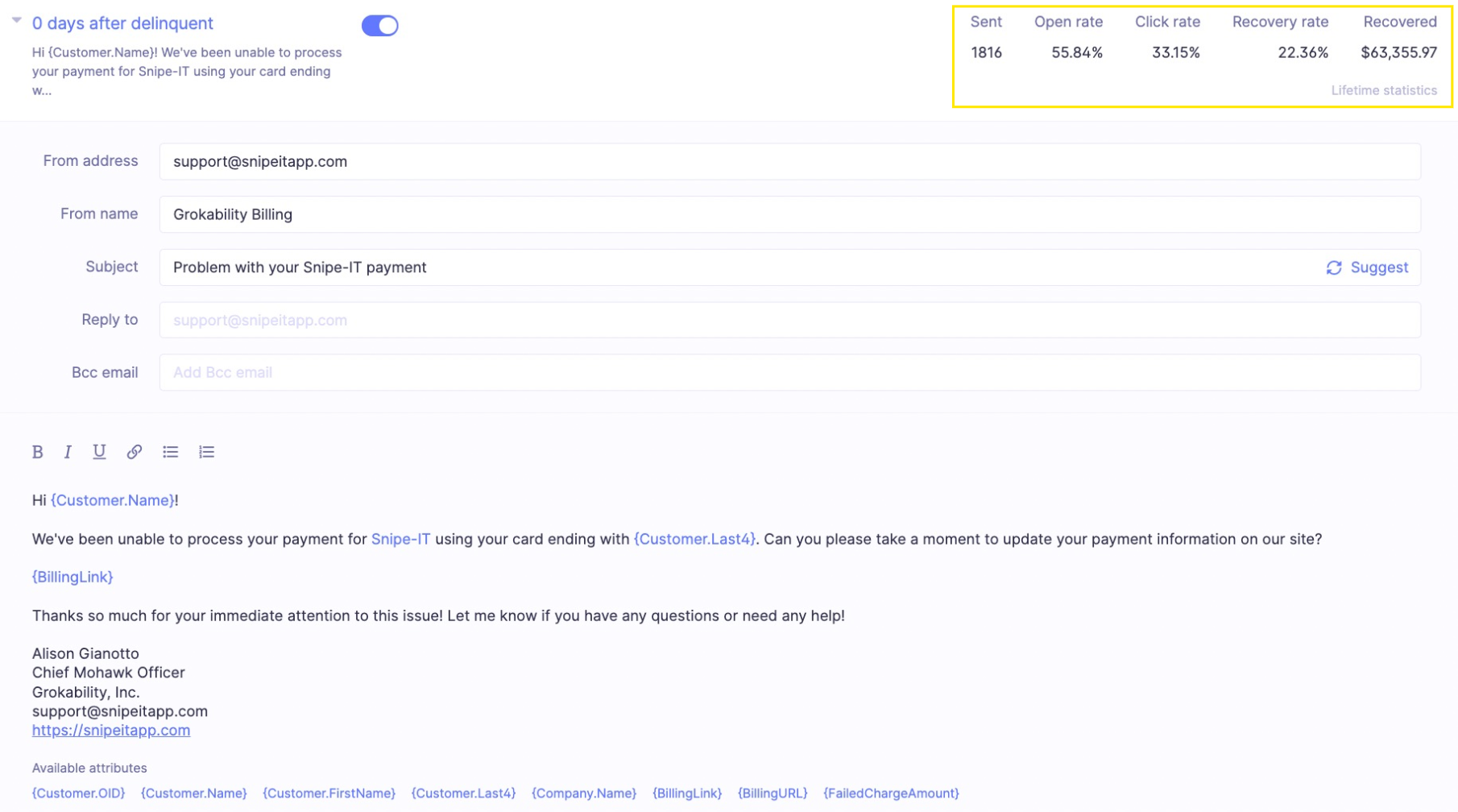 Customized emails get sent automatically, putting time-consuming follow-up campaigns on autopilot.